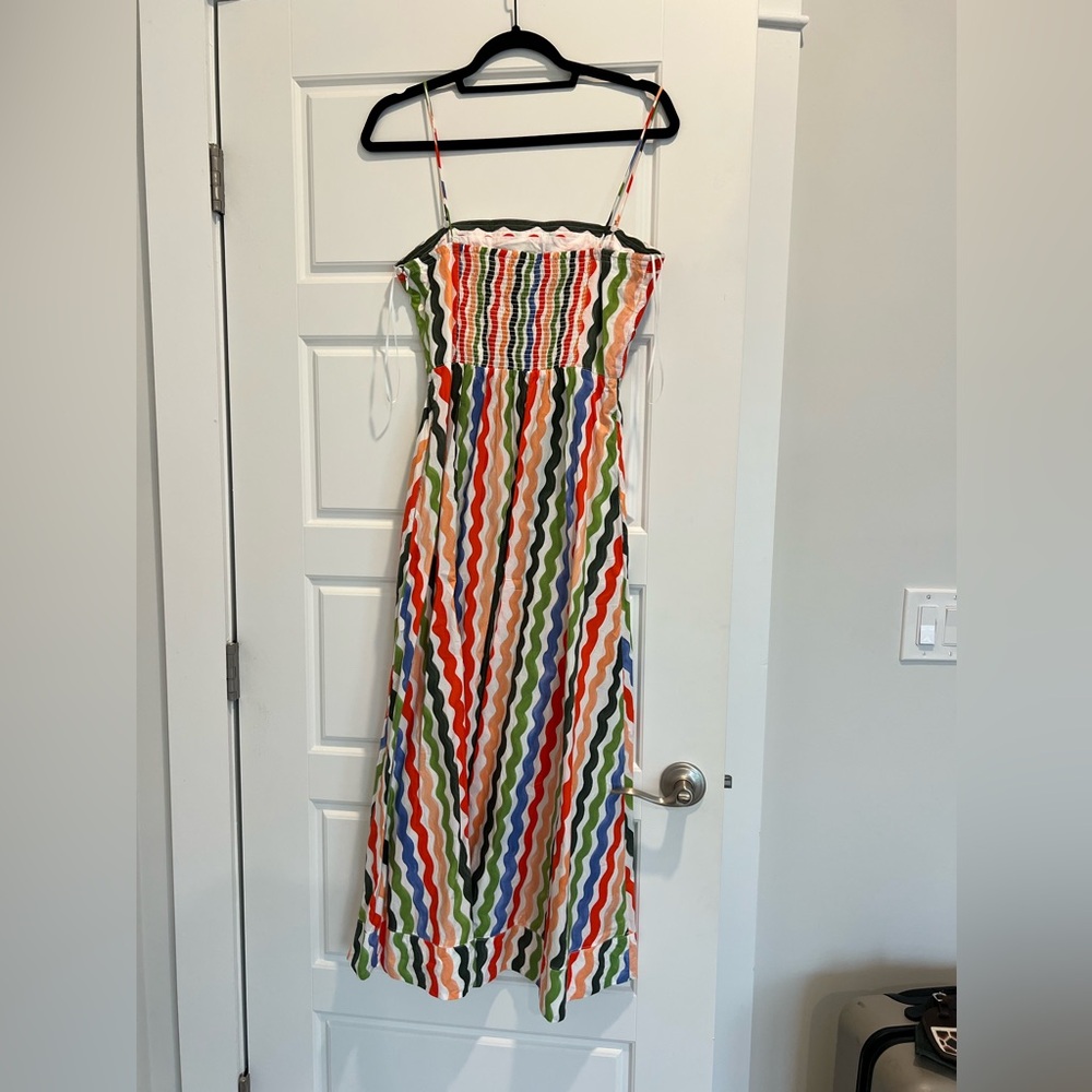 La Ligne | Fran Squiggle-print Cotton Midi-dress - Picture 4 of 5